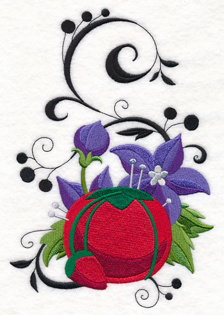 Fanciful Pincushion with Balloon Flowers - Image 2