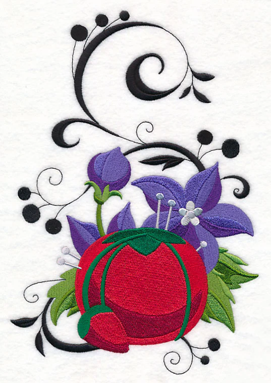 Fanciful Pincushion with Balloon Flowers - Image 5