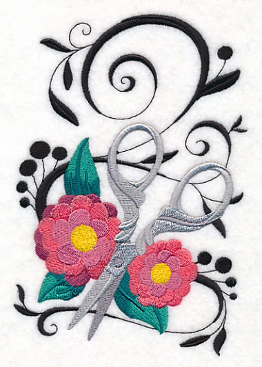 Fanciful Scissors with Zinnias - Image 4