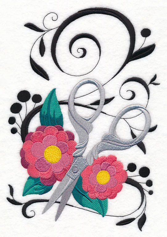 Fanciful Scissors with Zinnias - Image 5