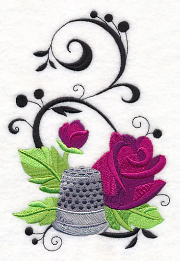Fanciful Thimble with Roses - Image 4