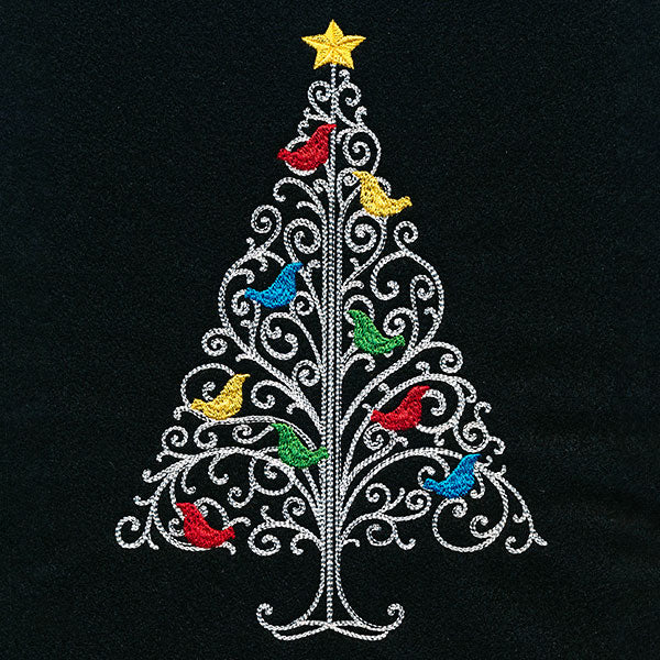 Fancy Filigree and Birds Christmas Tree - Image 2
