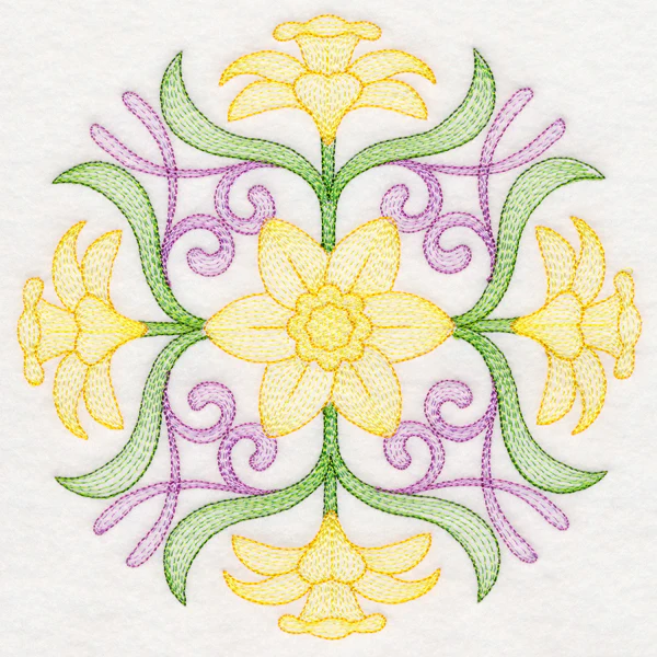 Fancy Floral Medallion - Daffodil - Image 2