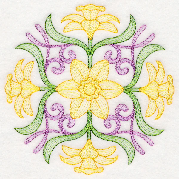 Fancy Floral Medallion - Daffodil - Image 4