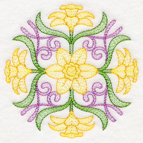 Fancy Floral Medallion - Daffodil - Image 5
