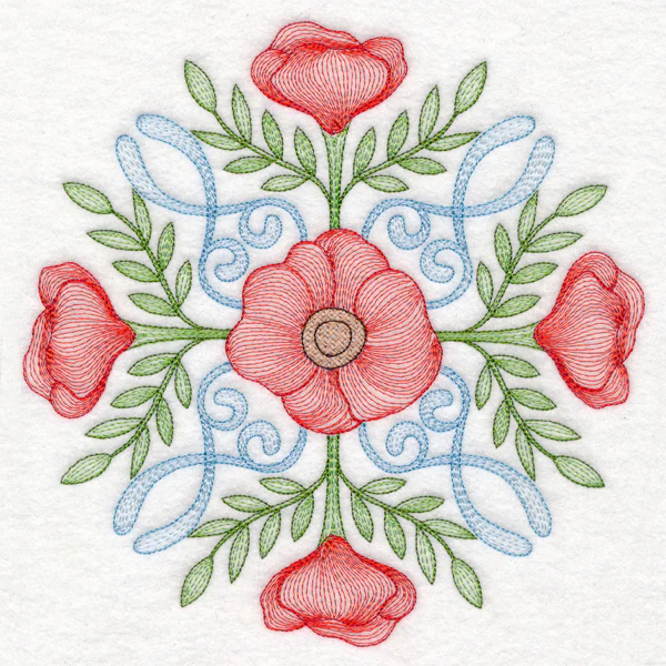 Fancy Floral Medallion - Poppy - Image 6