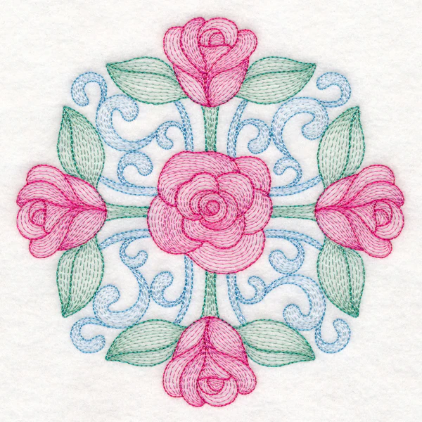 Fancy Floral Medallion - Rose - Image 3