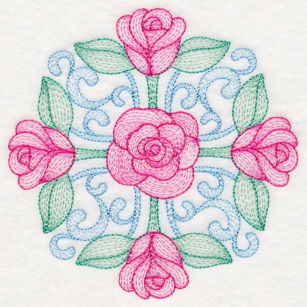 Fancy Floral Medallion - Rose - Image 4