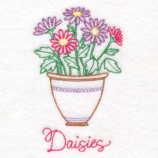 Fancy Flowerpot Daisies (Vintage) - Image 3