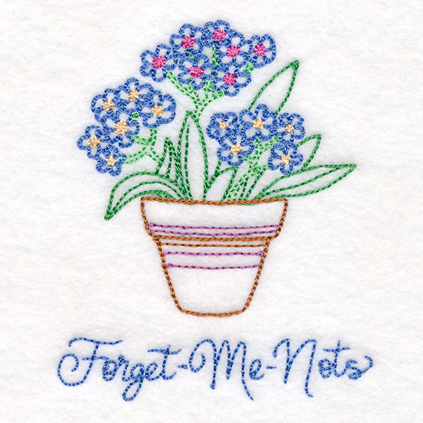 Fancy Flowerpot Forget-Me-Nots (Vintage) - Image 2