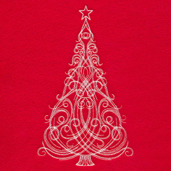 Fancy Swirls Christmas Tree (Whitework) - Image 2