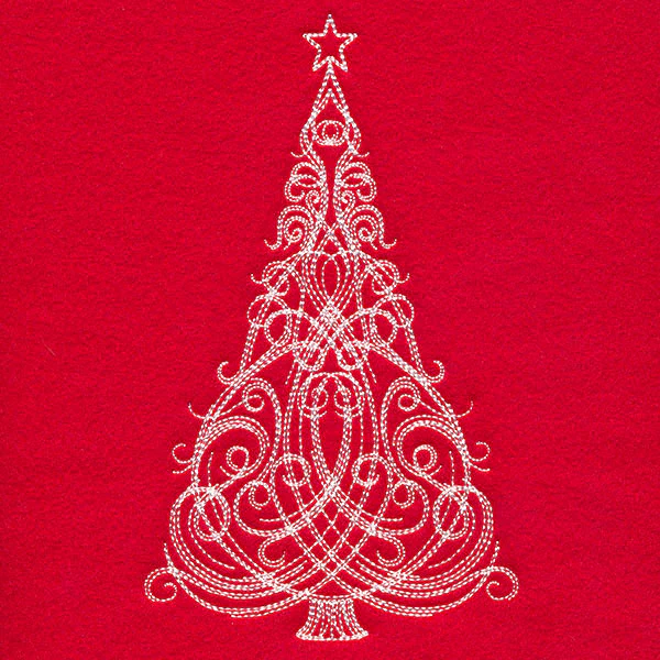 Fancy Swirls Christmas Tree (Whitework) - Image 3
