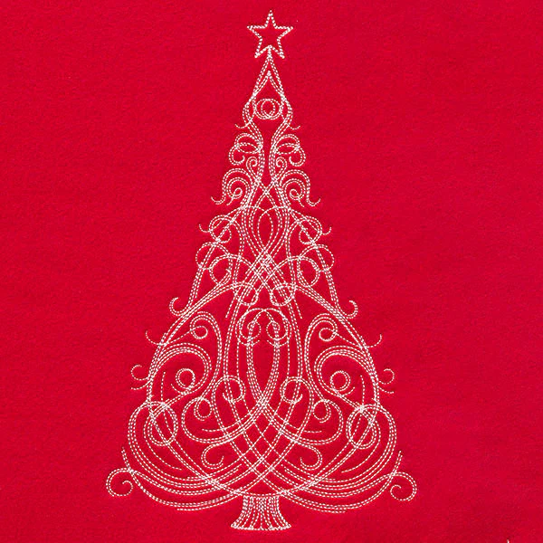 Fancy Swirls Christmas Tree (Whitework) - Image 5