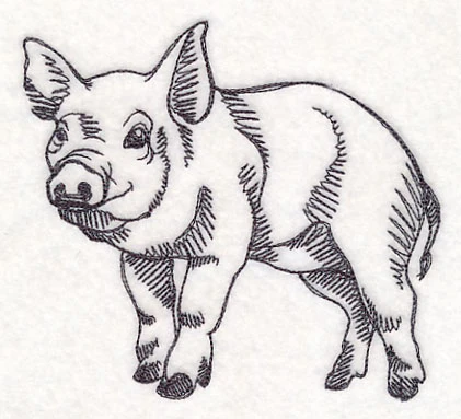 Farm Animal Sketch - Pig - Image 3