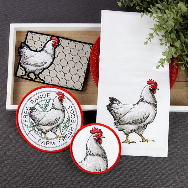 Farm Fresh Eggs Chicken Trivet (In-the-Hoop) - Image 3