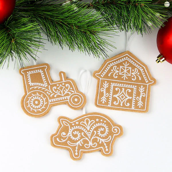 Farm Gingerbread Cookie Ornament - Retro Truck (In-the-Hoop) - Image 3