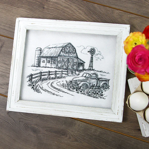 Farm Scene Etching - Image 10