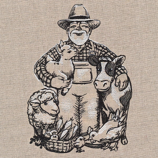 Farmer and Barnyard Friends Etching - Image 3