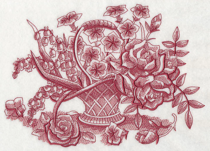 Farmers Market Flower Basket (Toile) - Image 4