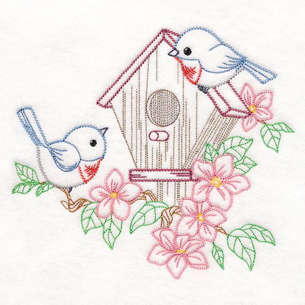 Feathered Friends Birdhouse - Bluebirds (Vintage) - Image 6