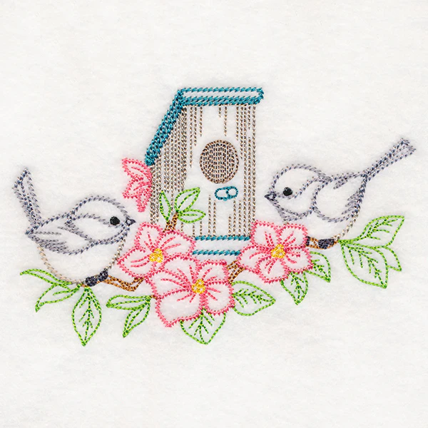 Feathered Friends Birdhouse - Chickadees (Vintage) - Image 3