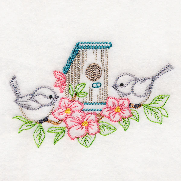 Feathered Friends Birdhouse - Chickadees (Vintage) - Image 4