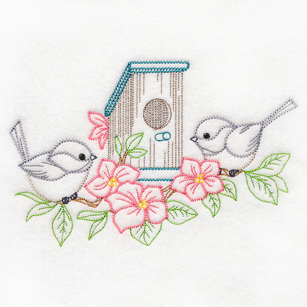 Feathered Friends Birdhouse - Chickadees (Vintage) - Image 6
