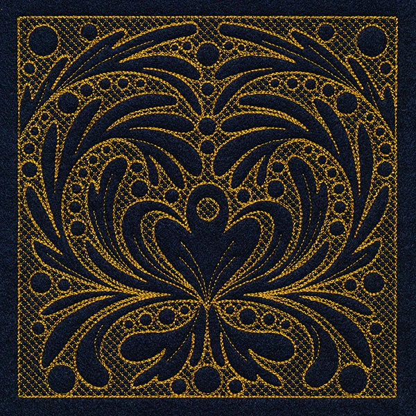 Feathers & Filigree Square 2 (Trapunto) - Image 2