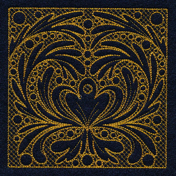 Feathers & Filigree Square 2 (Trapunto) - Image 4