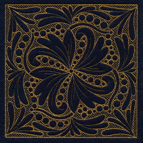 Feathers & Filigree Square 3 (Trapunto) - Image 8