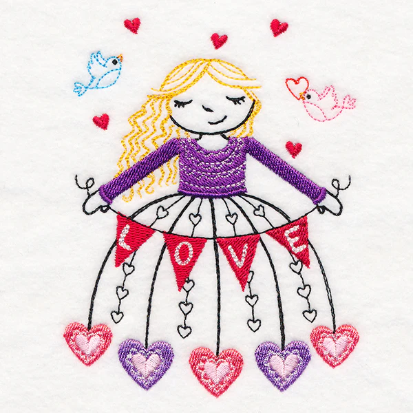February Friend with Valentine's Bunting - Image 2