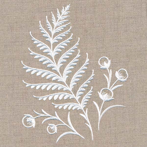 Fern and Berries Accent (Whitework) - Image 3