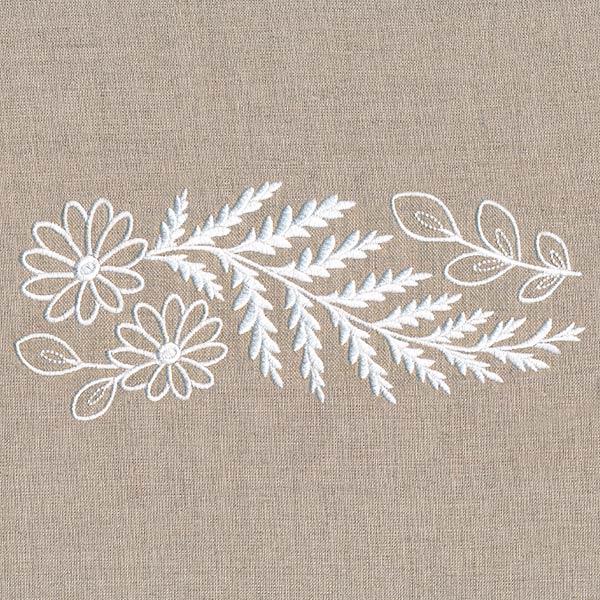 Fern and Flowers Border (Whitework) - Image 3