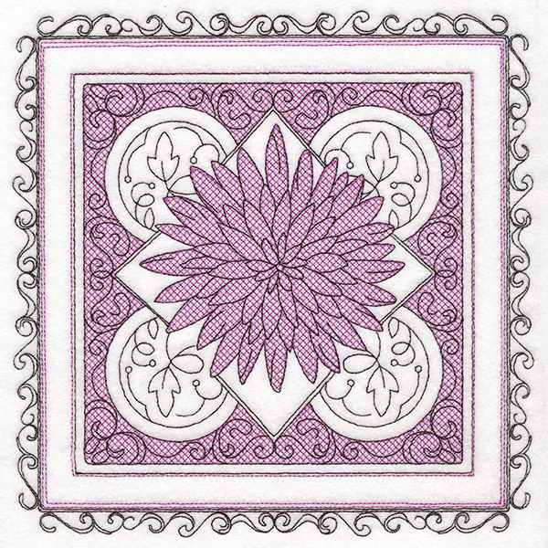 Festive Fall Chrysanthemum Kaleidoscope (Trapunto) - Image 5