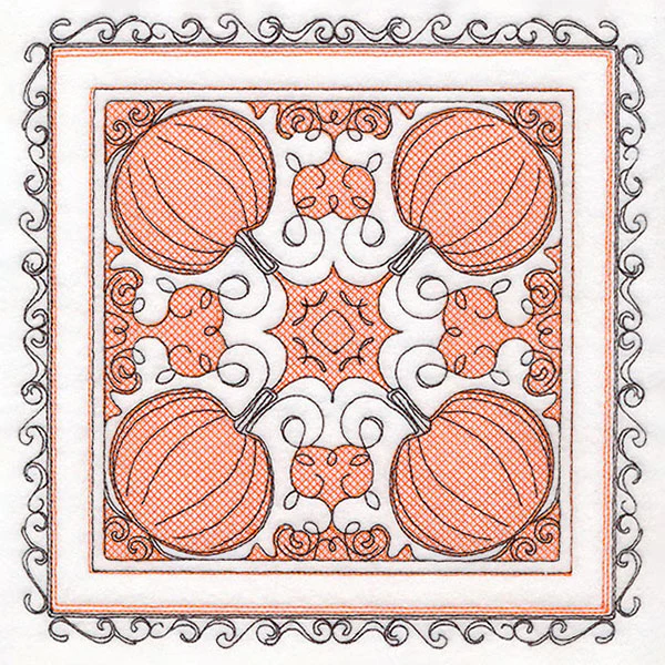 Festive Fall Pumpkins Kaleidoscope (Trapunto) - Image 5