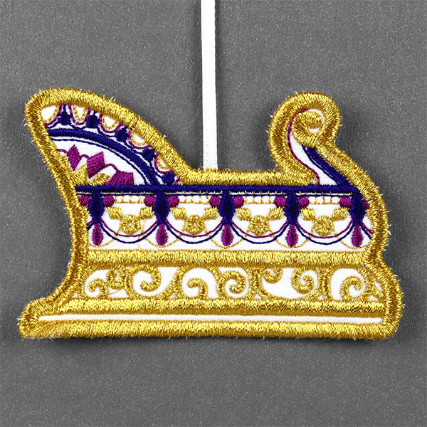 Festive & Fancy Sleigh Ornament (In-the-Hoop) - Image 2