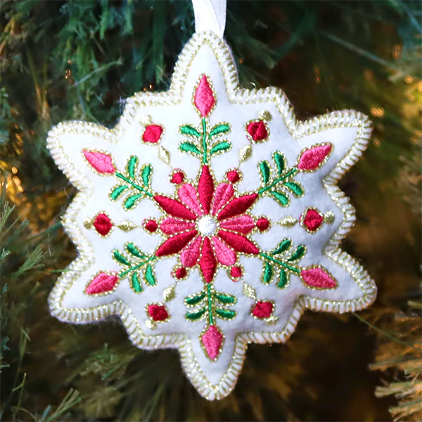 Festive Filigree Christmas Ornament - Snowflake (In-the-Hoop) - Image 2