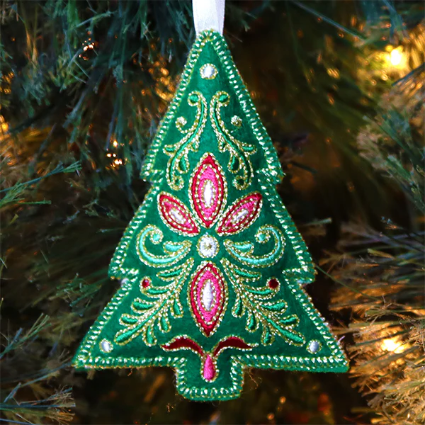 Festive Filigree Christmas Ornament - Tree (In-the-Hoop) - Image 2