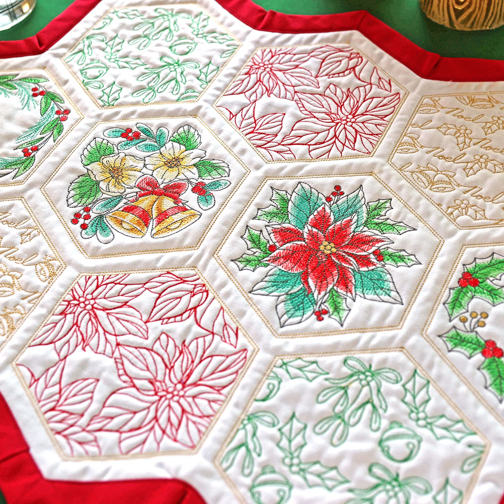 Festive Stitches Quilt Hexagon Design Pack - Image 3