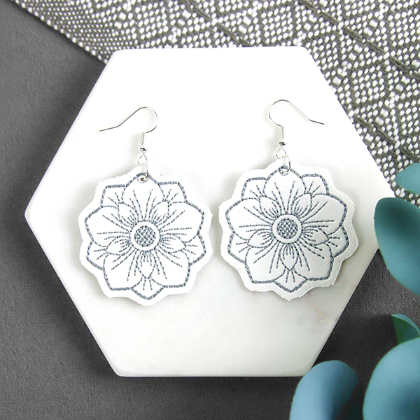 Fig Blossom Leather Earrings (In-the-Hoop) - Image 2
