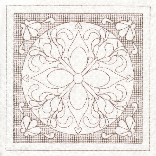 Fig Blossom Square (Trapunto)