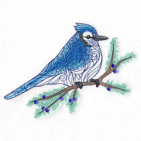Filigree Blue Jay on Juniper - Image 3