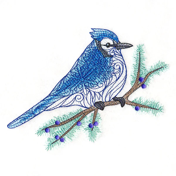 Filigree Blue Jay on Juniper - Image 5