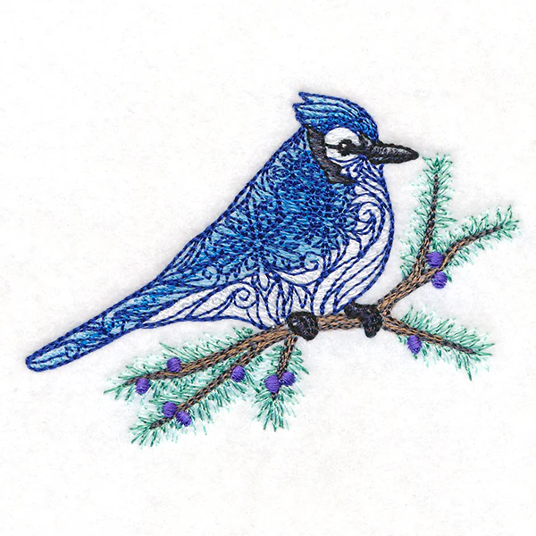 Filigree Blue Jay on Juniper - Image 7