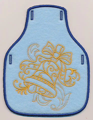 Filigree Christmas Bell Bottle Apron (Goldwork) (In-the-Hoop)