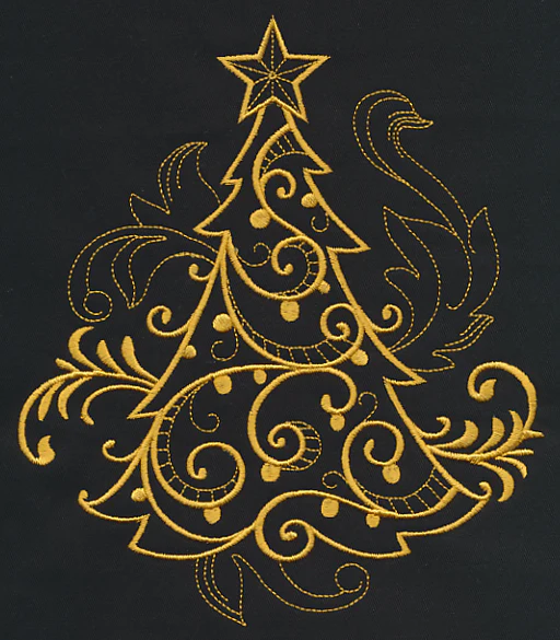 Filigree Christmas Tree (Goldwork)