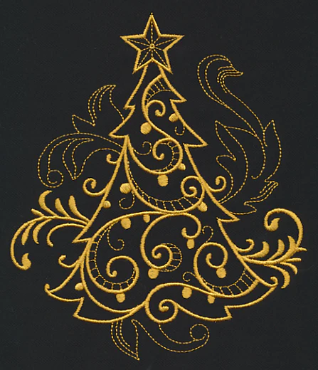 Filigree Christmas Tree (Goldwork) - Image 3