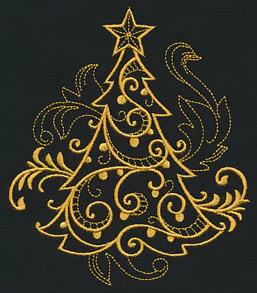 Filigree Christmas Tree (Goldwork) - Image 4