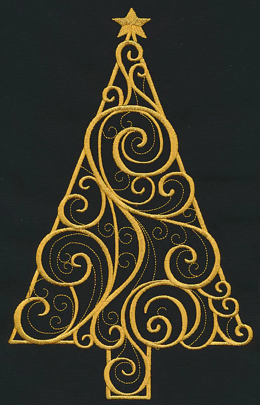 Filigree Christmas Tree (Goldwork)