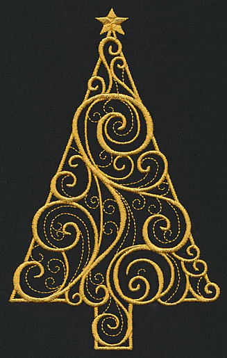 Filigree Christmas Tree (Goldwork) - Image 4